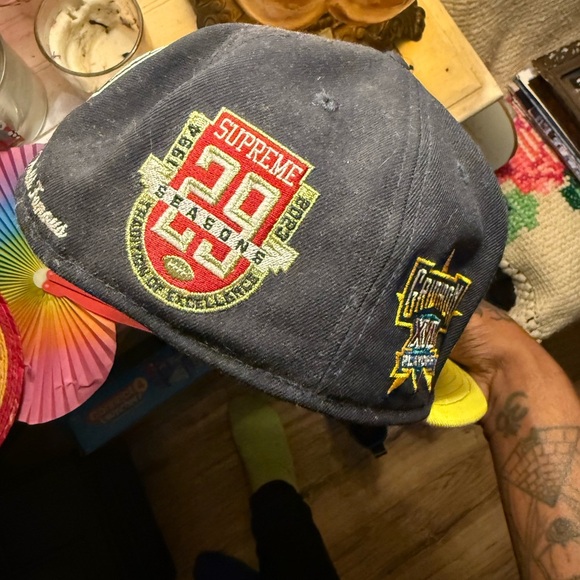 Supreme Gray and Yellow Cap with Embroidered Patch - Picture 4 of 6
